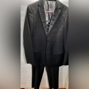 ALBERTO CARDINALI  SLIM FIT BLACK    SUIT COAT 40L PANTS 34X34L